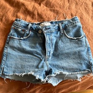 Cutoff mom high rise jean shorts